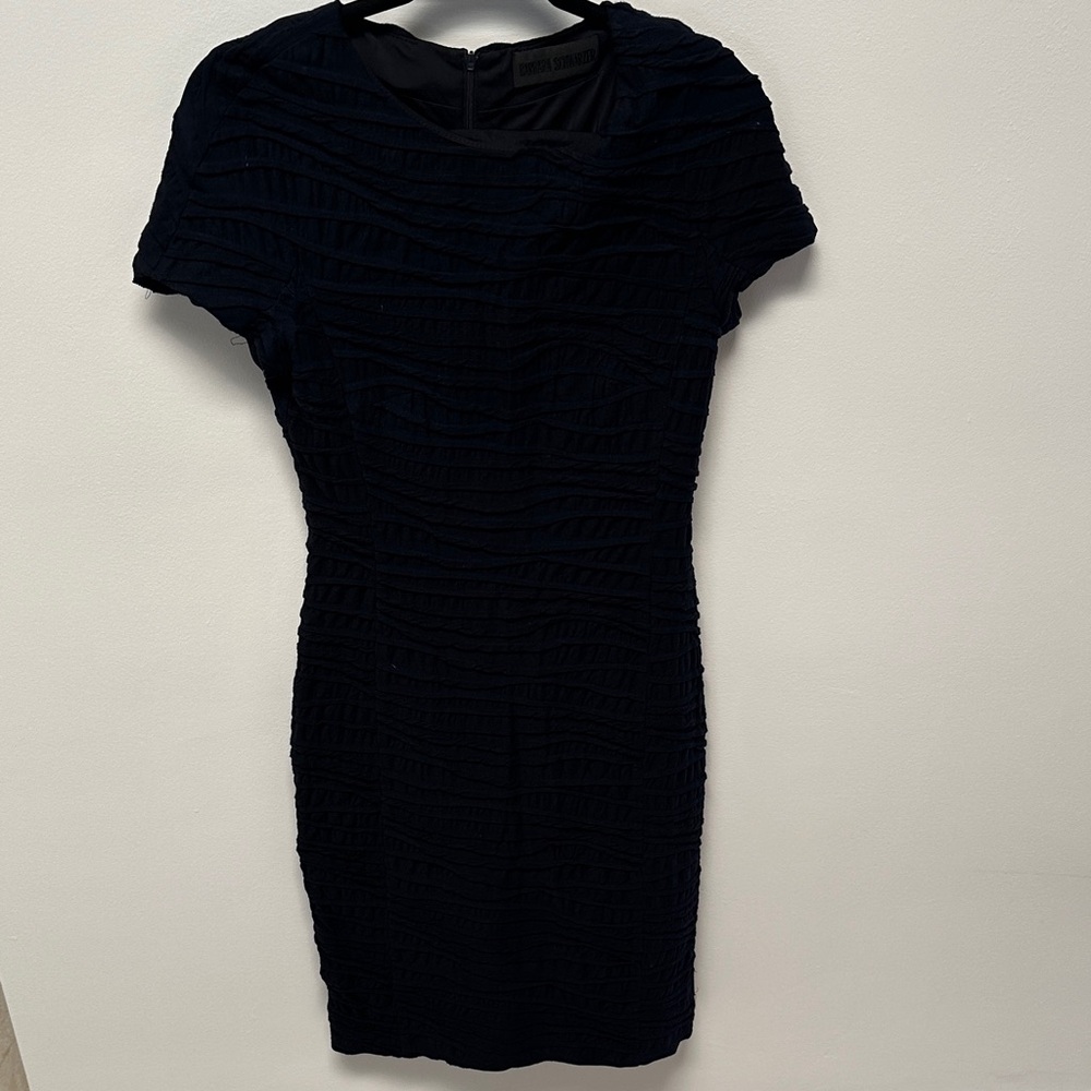 Barbara Schwarzer Dark blue Textured Midi Dress